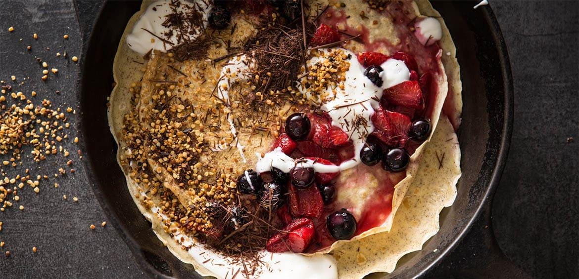 Crepes with Berries & Yoghurt