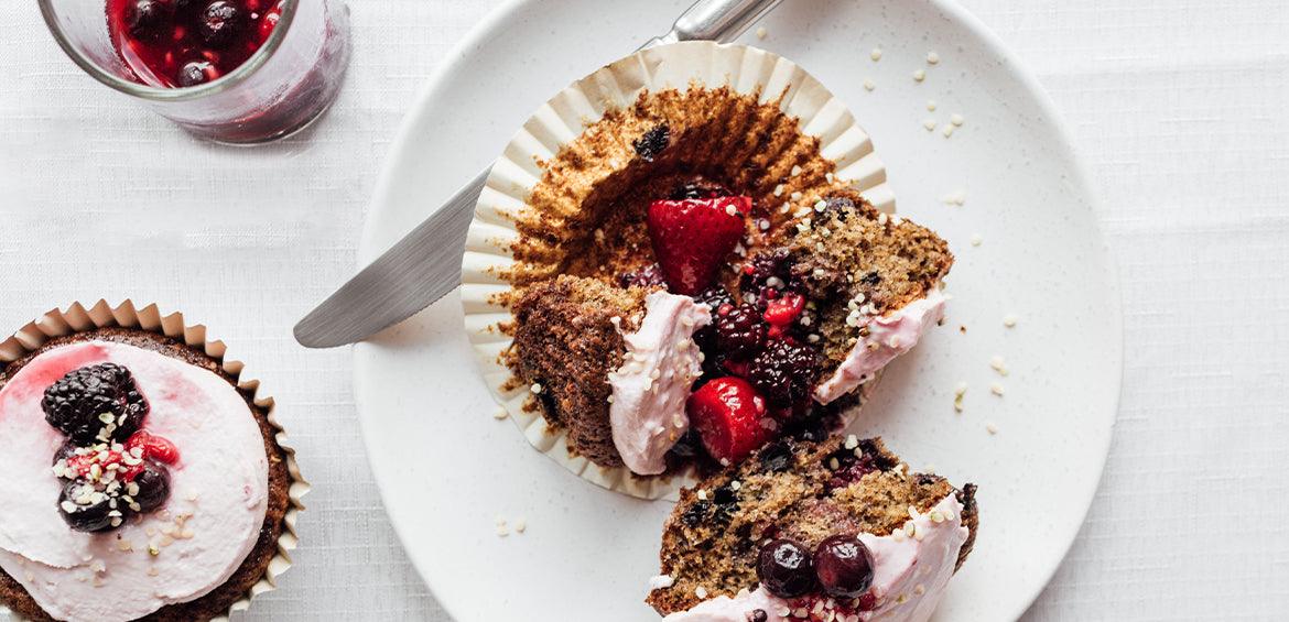 Hemp & Mixed Berries Cupcake - Hemp Foods Australia