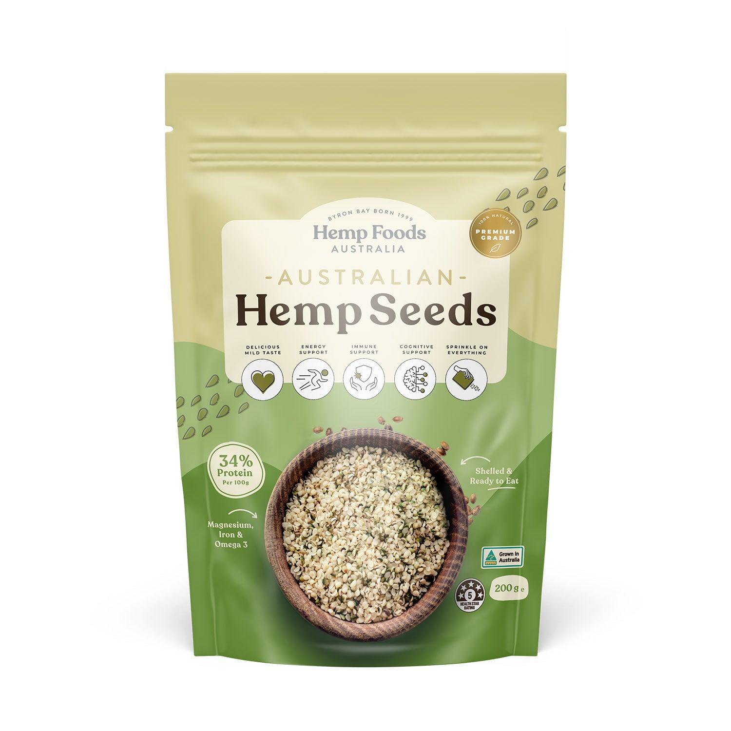 Aus Grown Conventional Hulled Hemp Seeds - 200g - Hemp Foods Australia