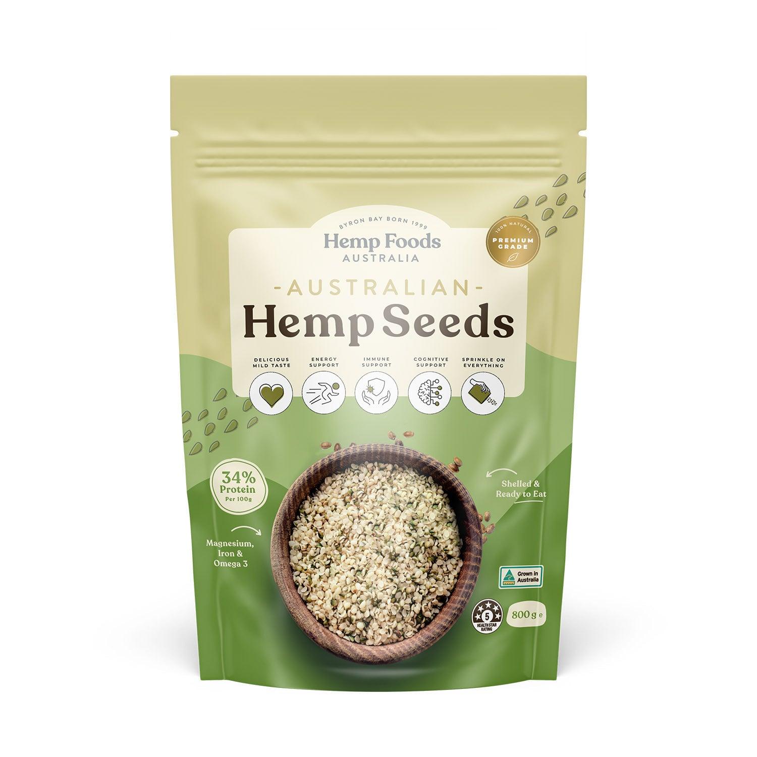 Aus Grown Conventional Hulled Hemp Seeds - 800g - Hemp Foods Australia