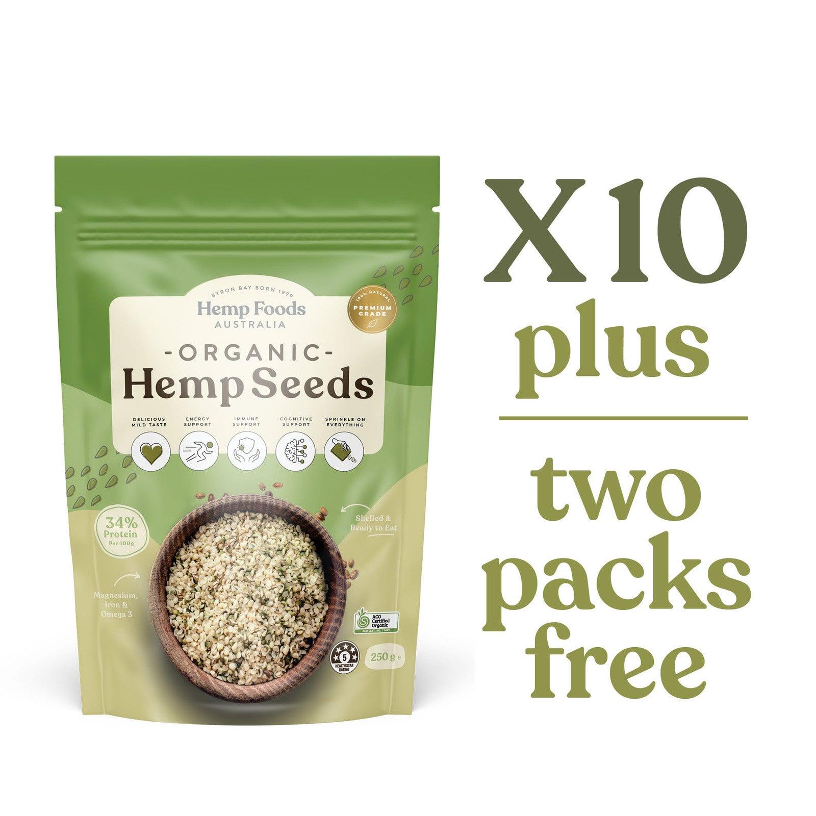 Hemp Seeds - Buy 10 packs - 12 x 250g Pouch - Hemp Foods Australia