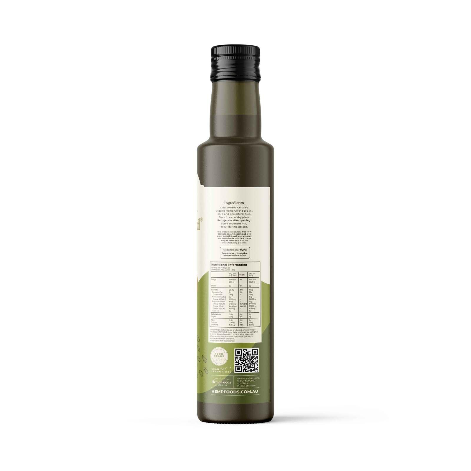 Organic Hemp Gold Seed Oil - 500ml - Hemp Foods Australia