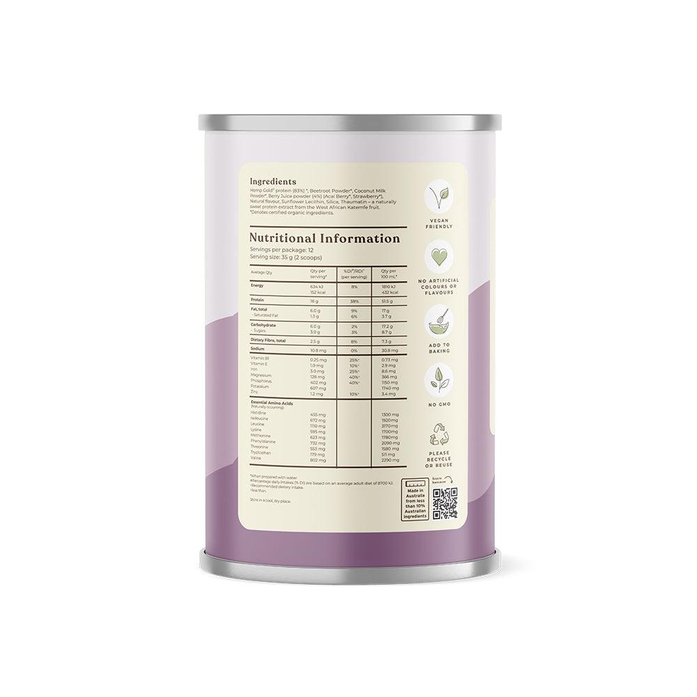 Organic Hemp Protein Mixed Berry - 420g - Hemp Foods Australia