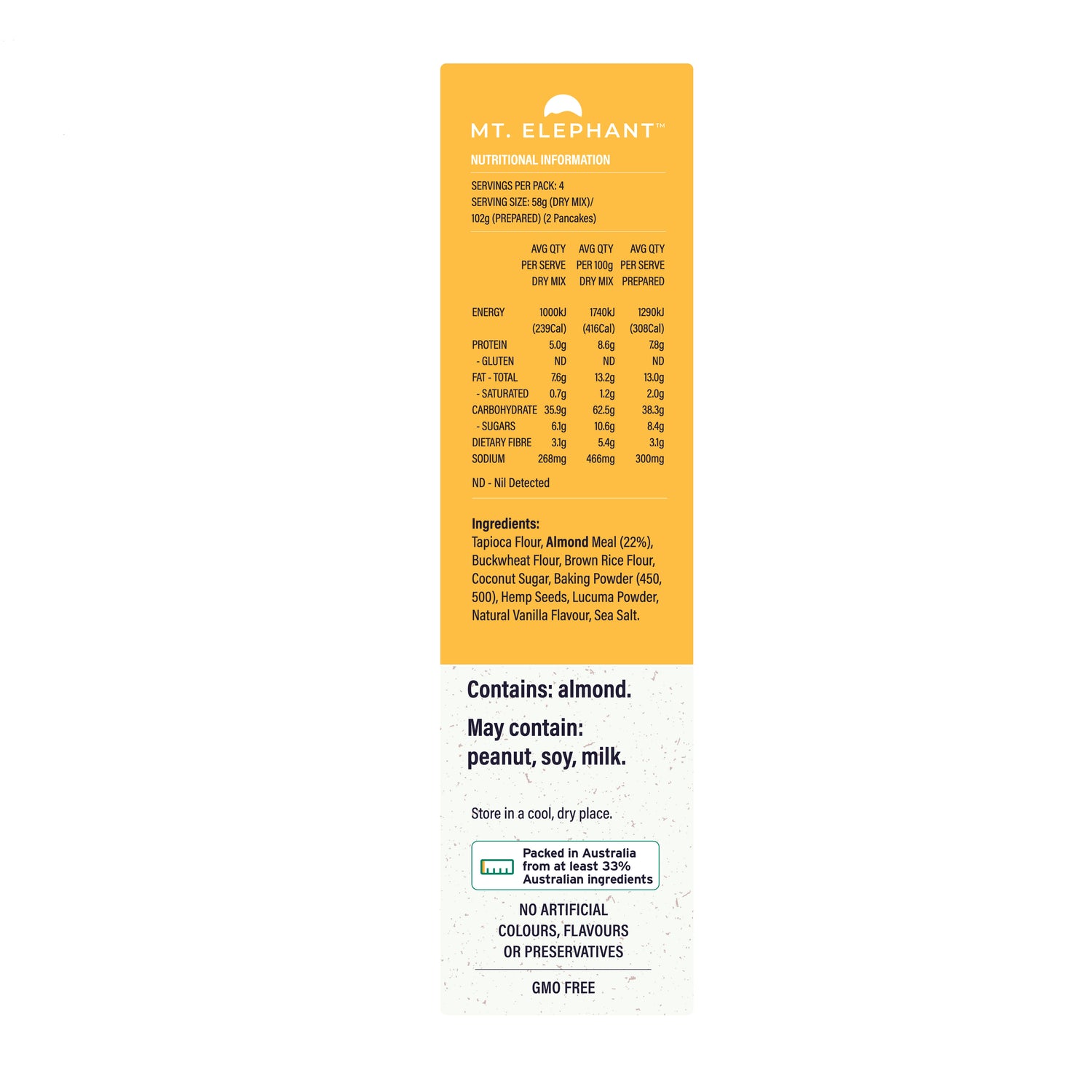 Very Vanilla Wholefood Pancake Mix - 230g