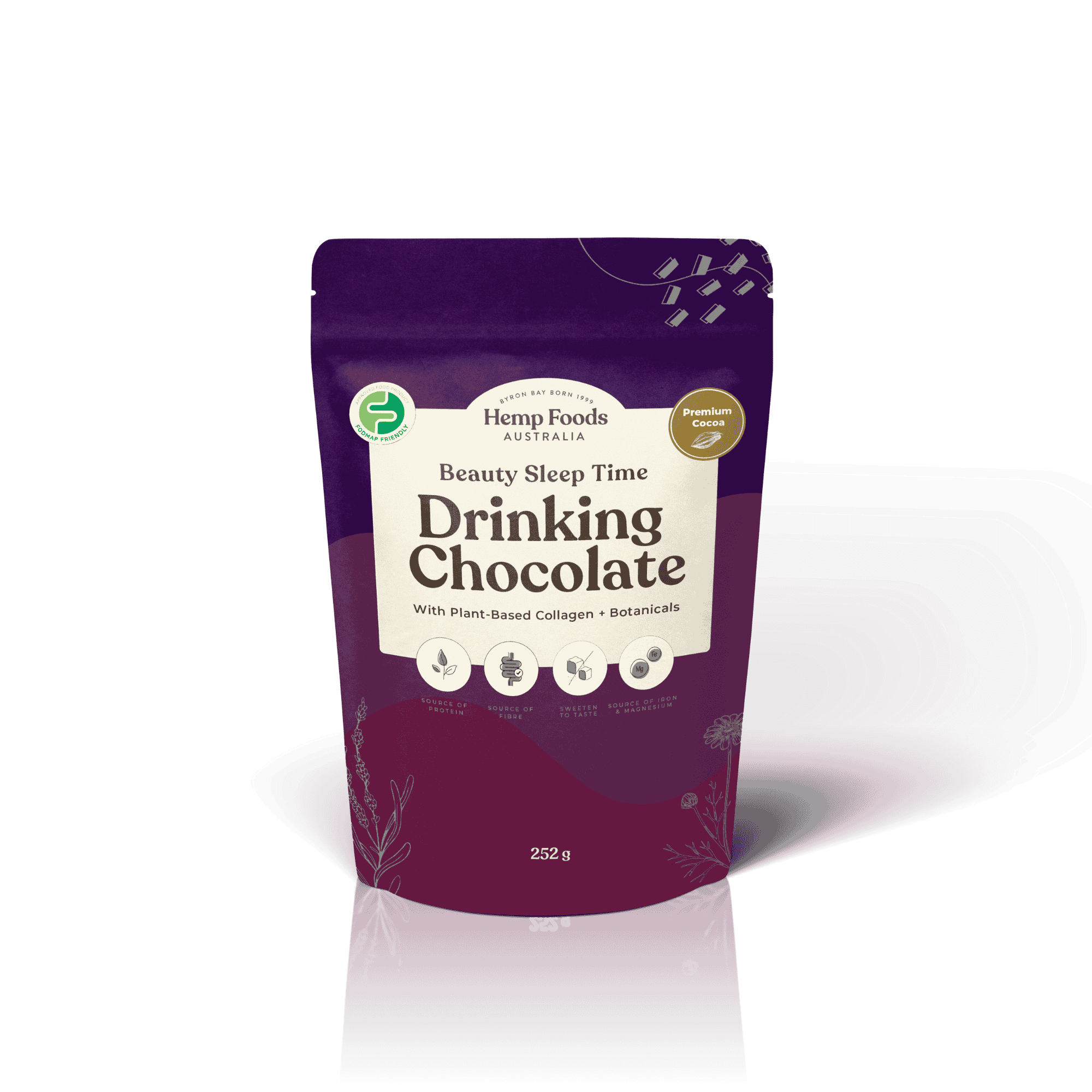 Drinking Chocolate Beauty &amp; Sleep Blend - 252g - Hemp Foods Australia