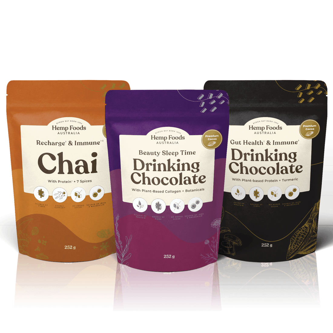 Functional Drinks - Daily Ritual Bundle - 3 x 252g Pouches - Hemp Foods Australia