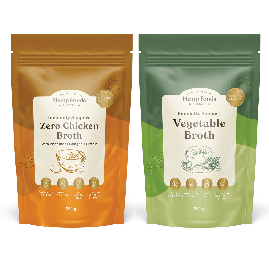 Functional Plant-Based Broths Bundle - 2 x 252g Pouches - Hemp Foods Australia