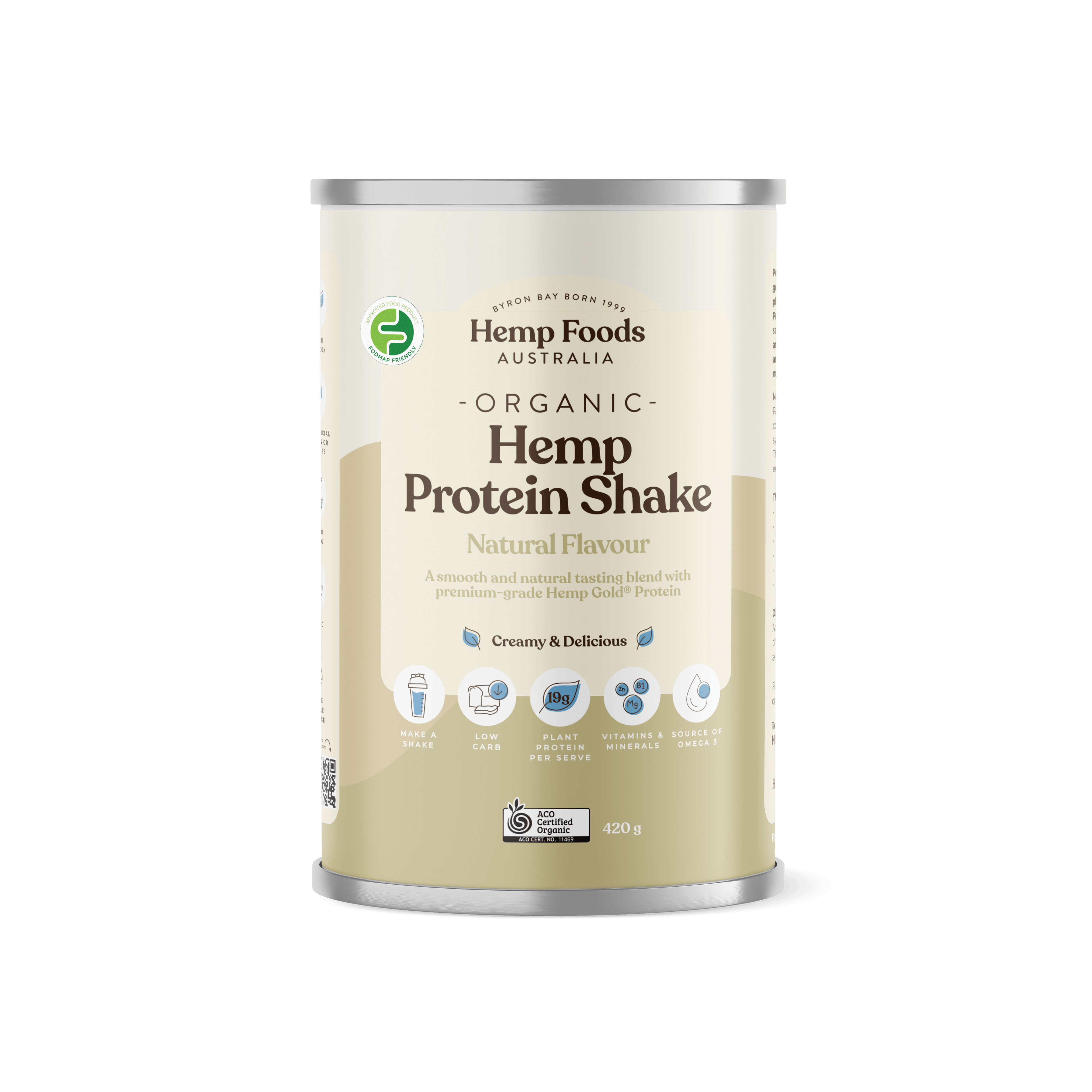 Organic Hemp Protein Natural - 420g - Hemp Foods Australia