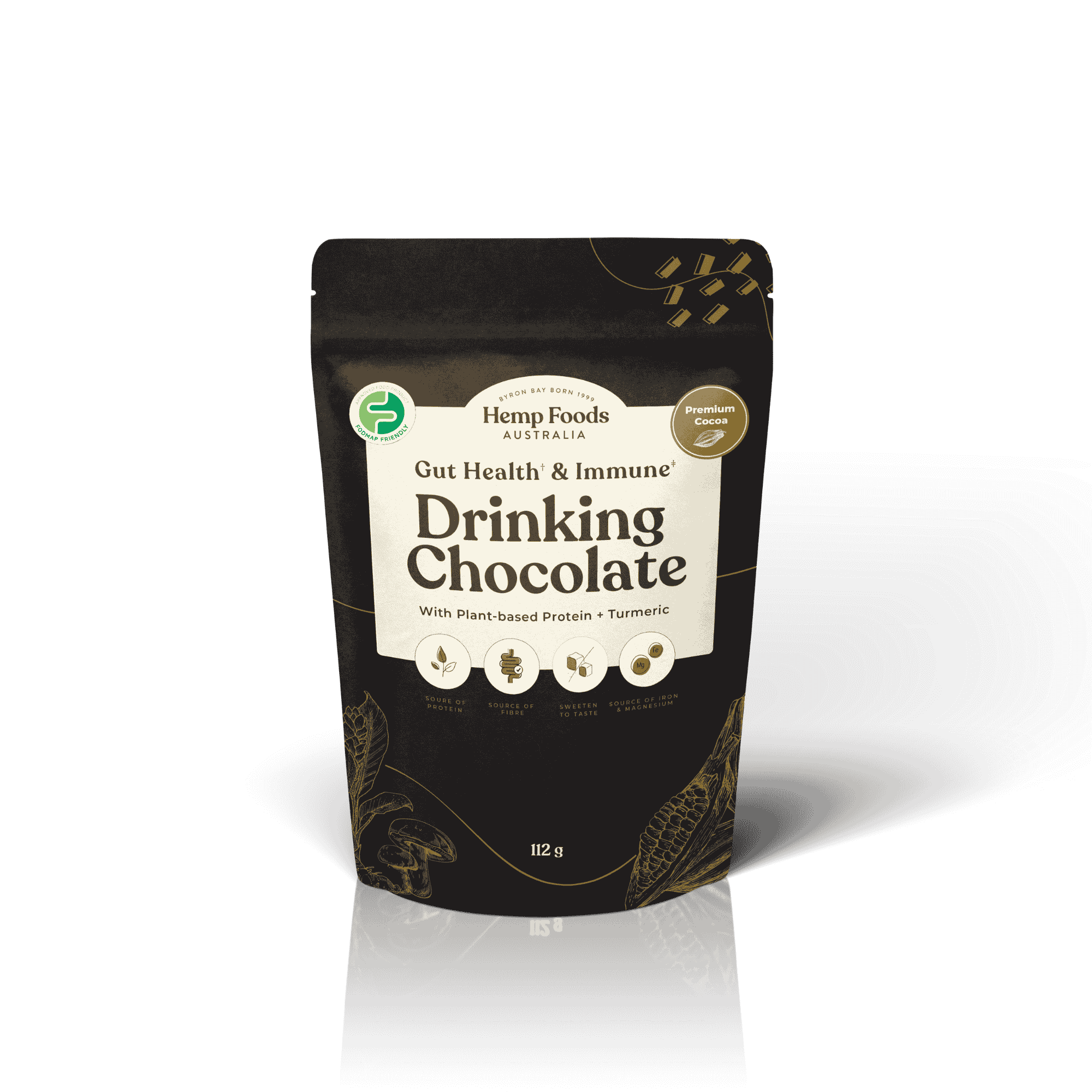 Drinking Chocolate Gut health &amp; Immunity Blend - 112g - Hemp Foods Australia