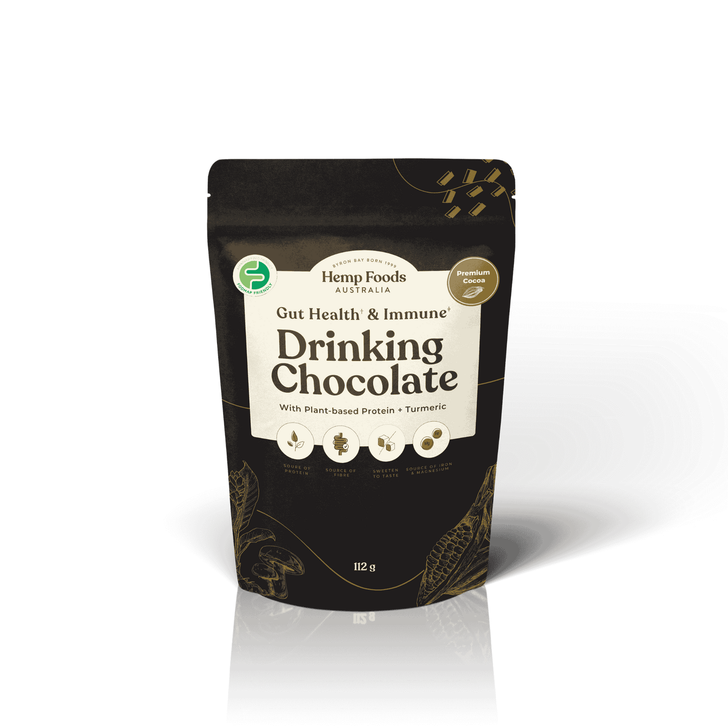 Drinking Chocolate Gut health &amp; Immunity Blend - 112g - Hemp Foods Australia
