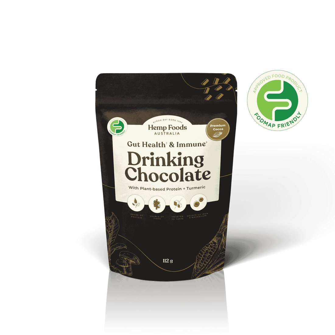 Drinking Chocolate Gut health &amp; Immunity Blend - 112g - Hemp Foods Australia