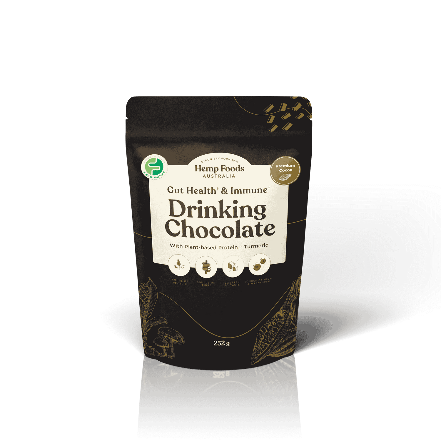 Drinking Chocolate Gut health &amp; Immunity Blend - 252g - Hemp Foods Australia