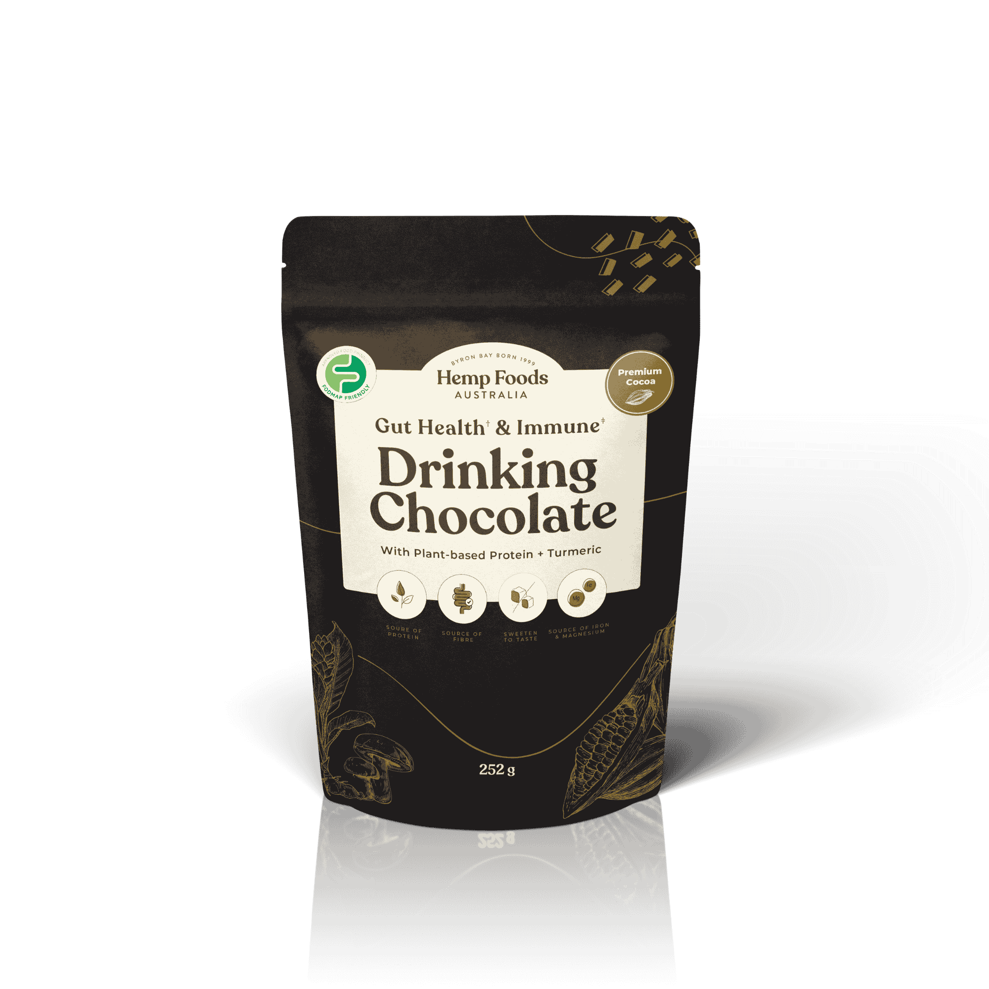 Drinking Chocolate Gut health &amp; Immunity Blend - 252g - Hemp Foods Australia