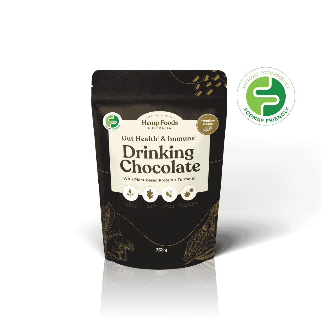 Drinking Chocolate Gut health &amp; Immunity Blend - 252g - Hemp Foods Australia