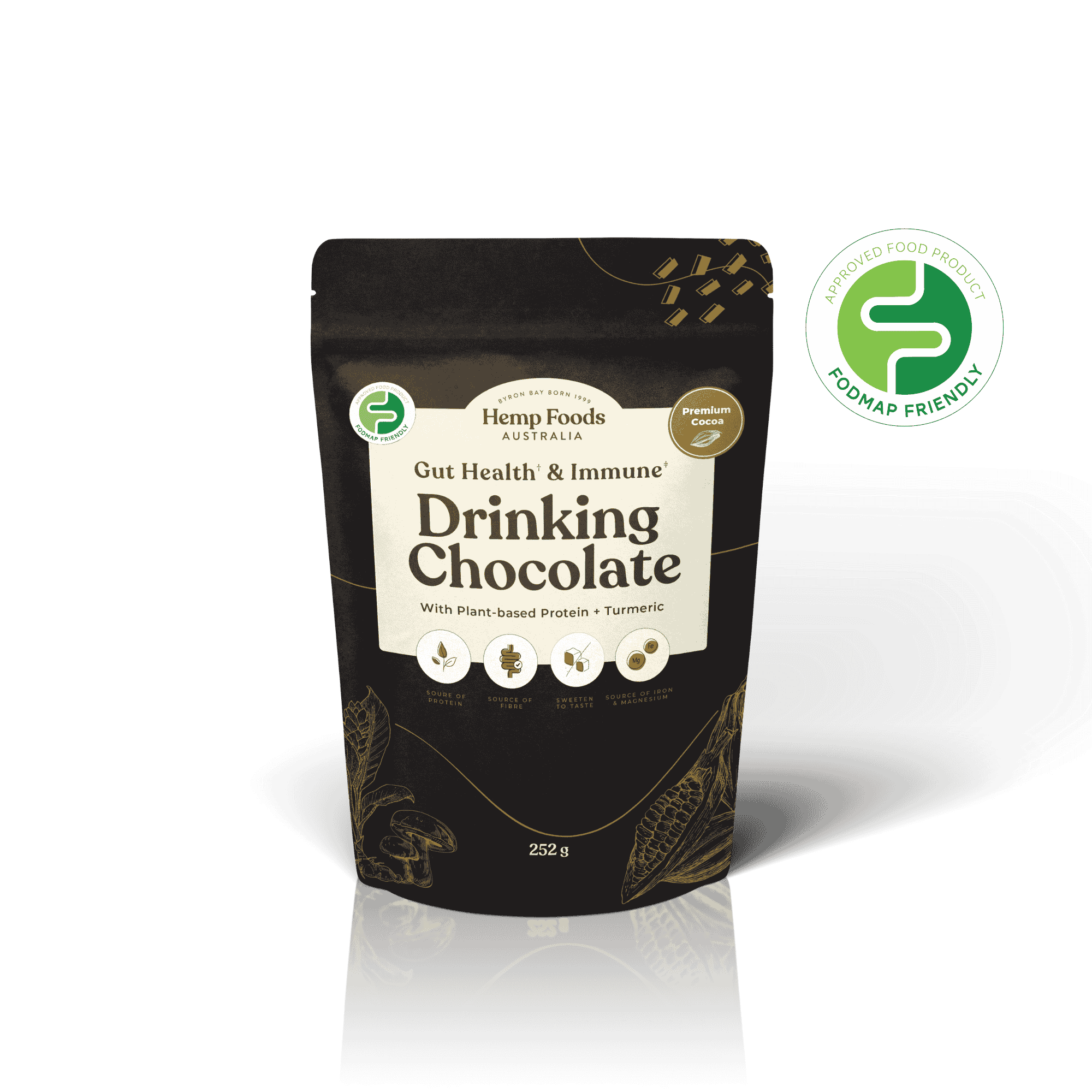 Drinking Chocolate Gut health &amp; Immunity Blend - 252g - Hemp Foods Australia