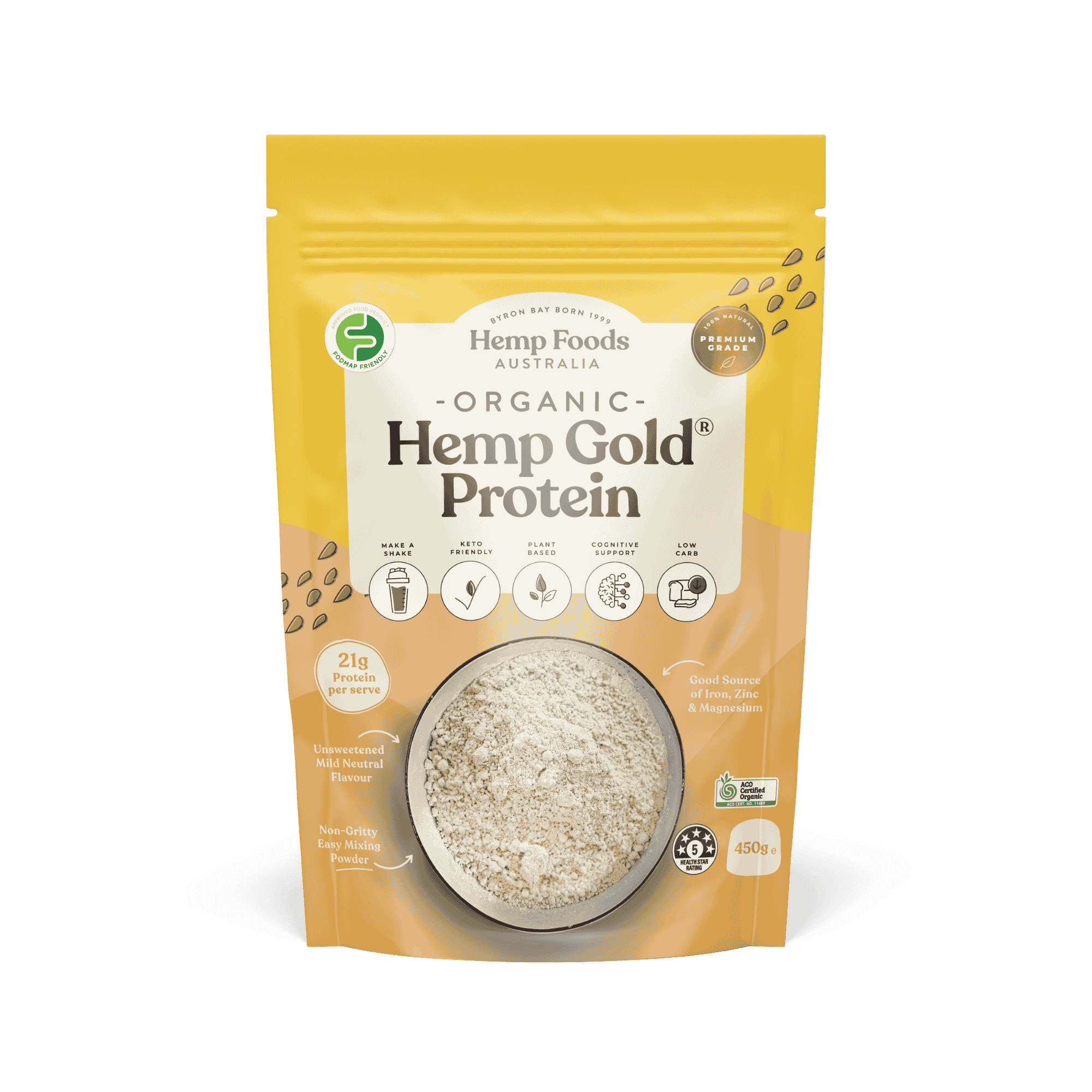 Organic Hemp Gold Protein Powder - 450g - Hemp Foods Australia