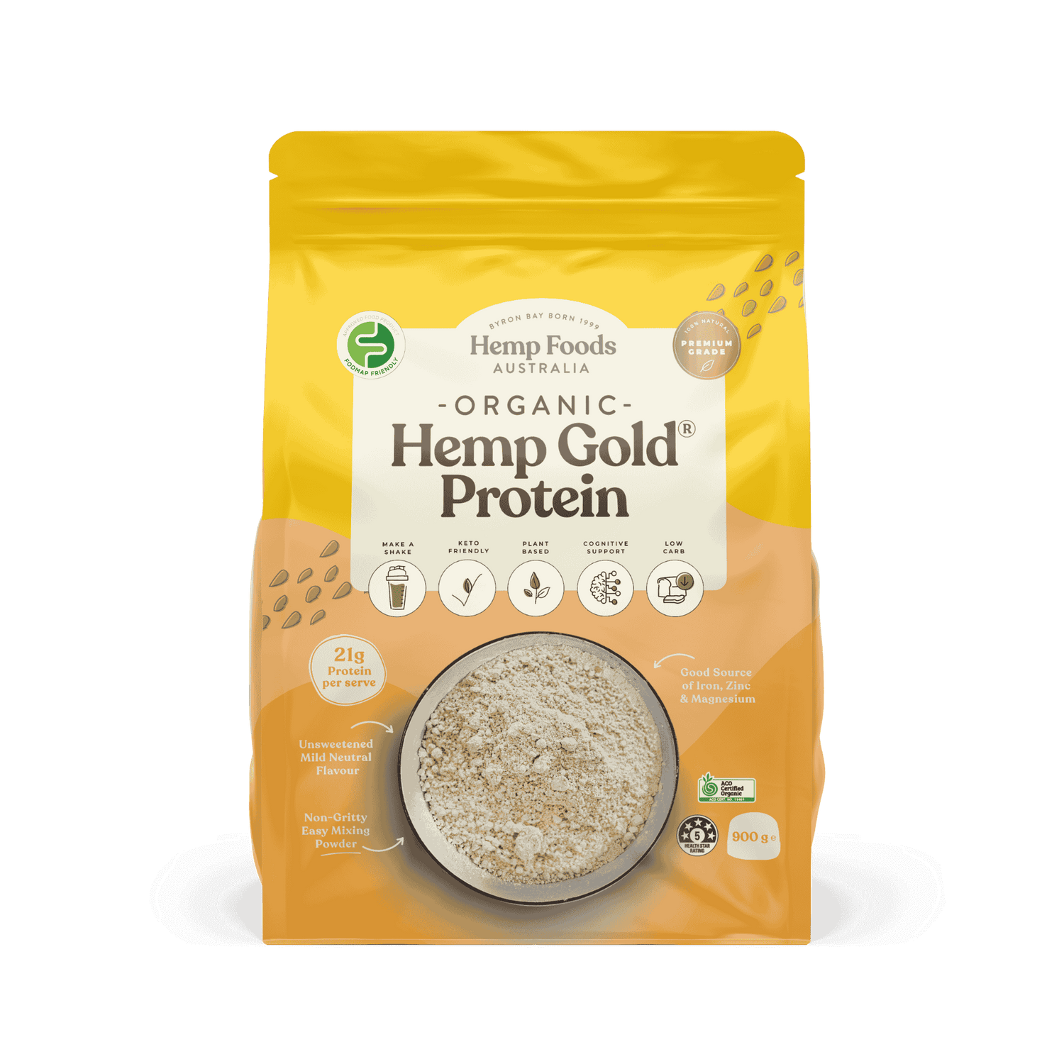 Organic Hemp Gold Protein Powder - 900g - Hemp Foods Australia