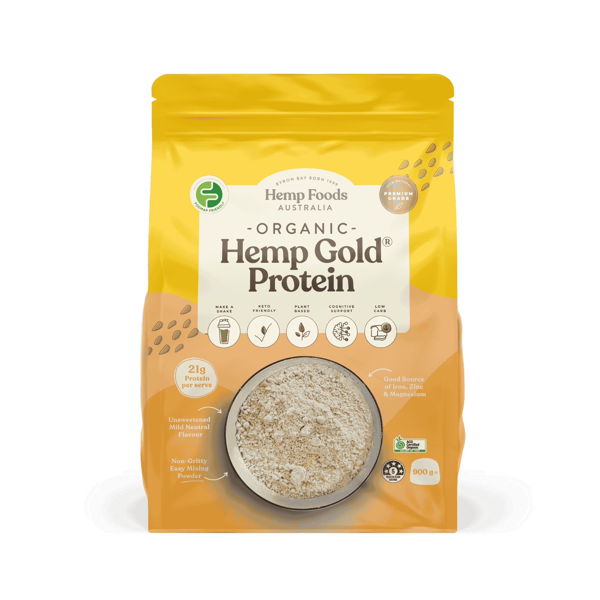 Organic Hemp Gold Protein Powder - 900g - Hemp Foods Australia