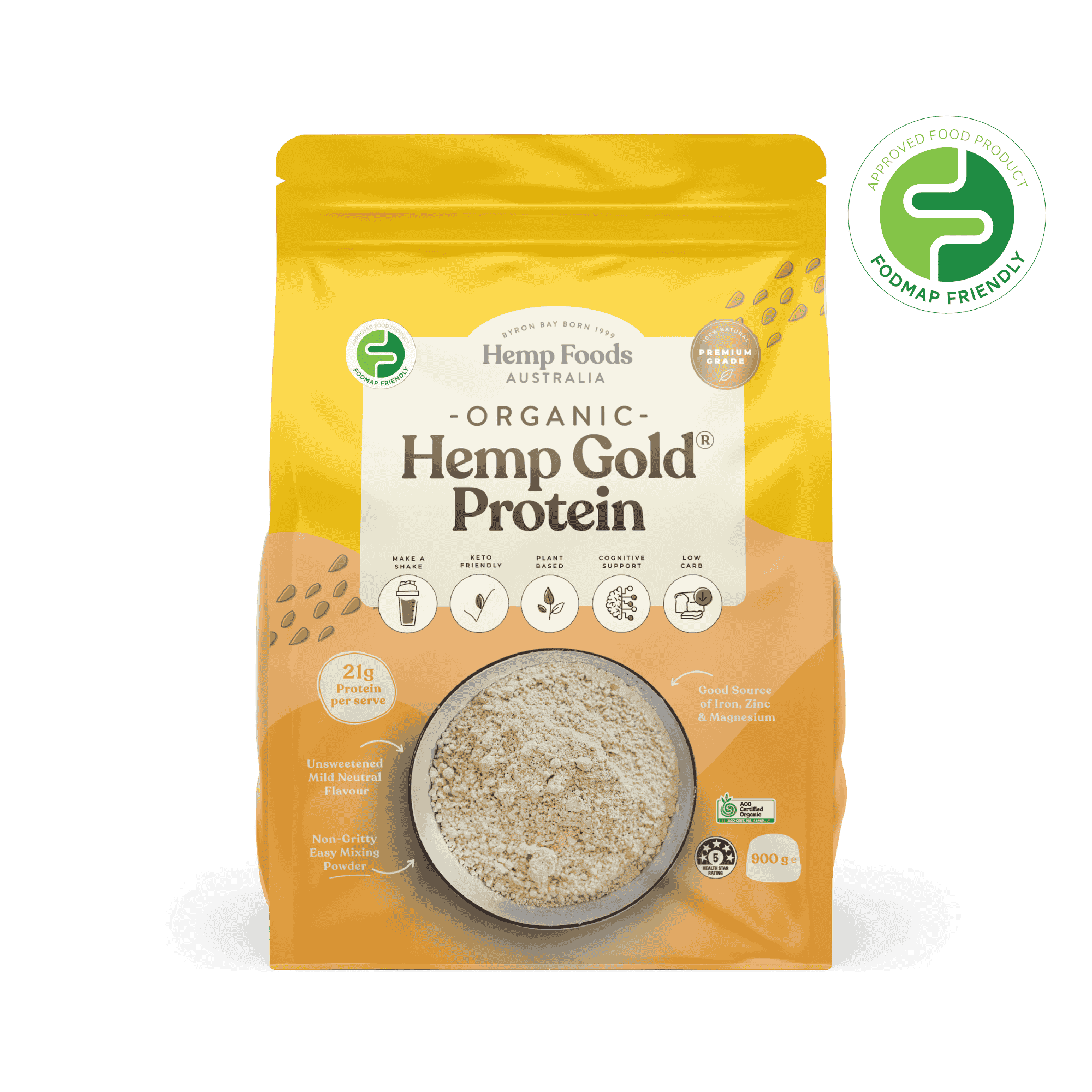 Organic Hemp Gold Protein Powder - 900g - Hemp Foods Australia