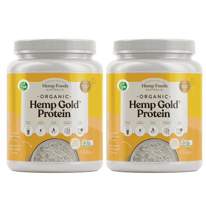 Organic Hemp Gold Protein Powder - 2 x 1.5kg Tub - Hemp Foods Australia
