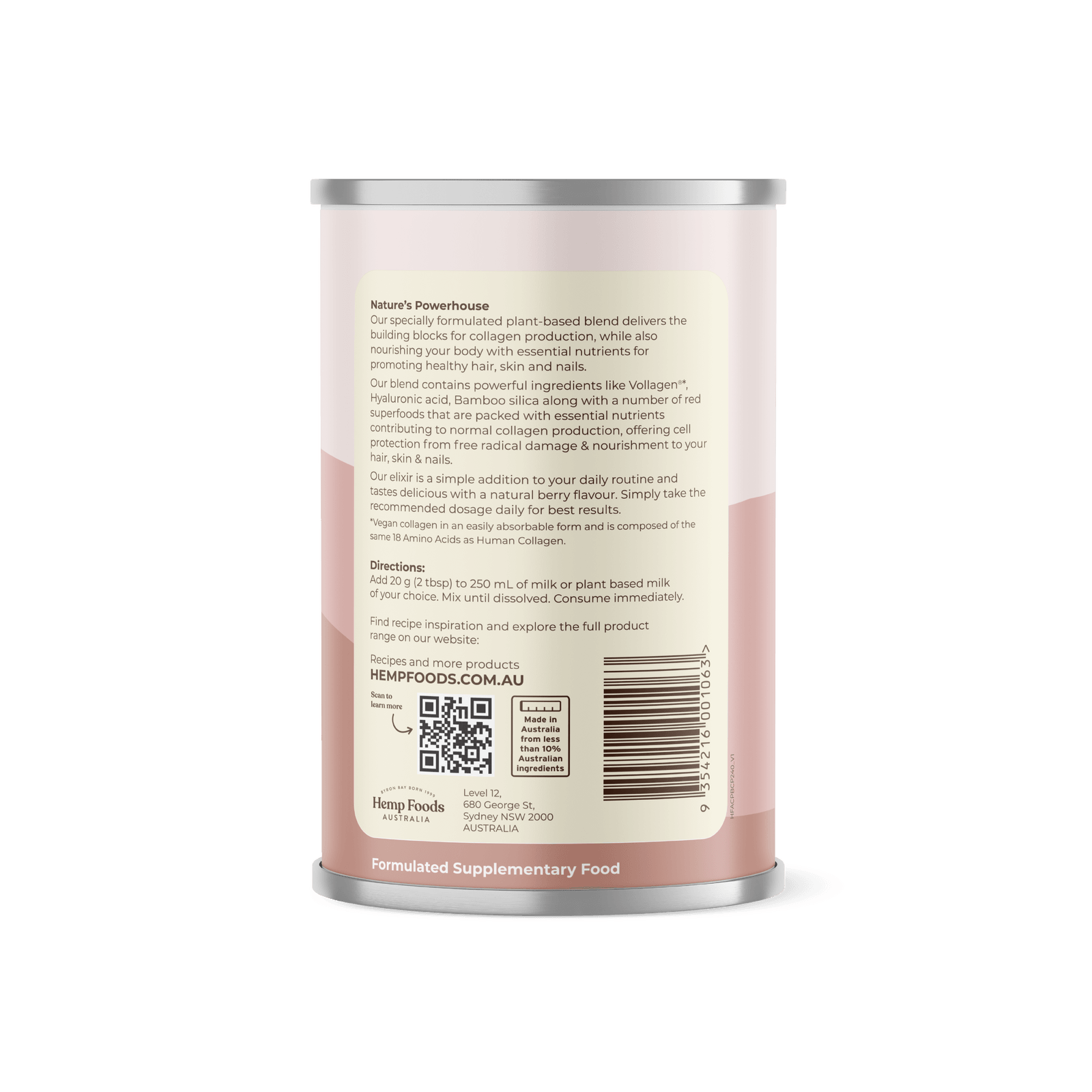 Plant Based Collagen - 240g - Hemp Foods Australia