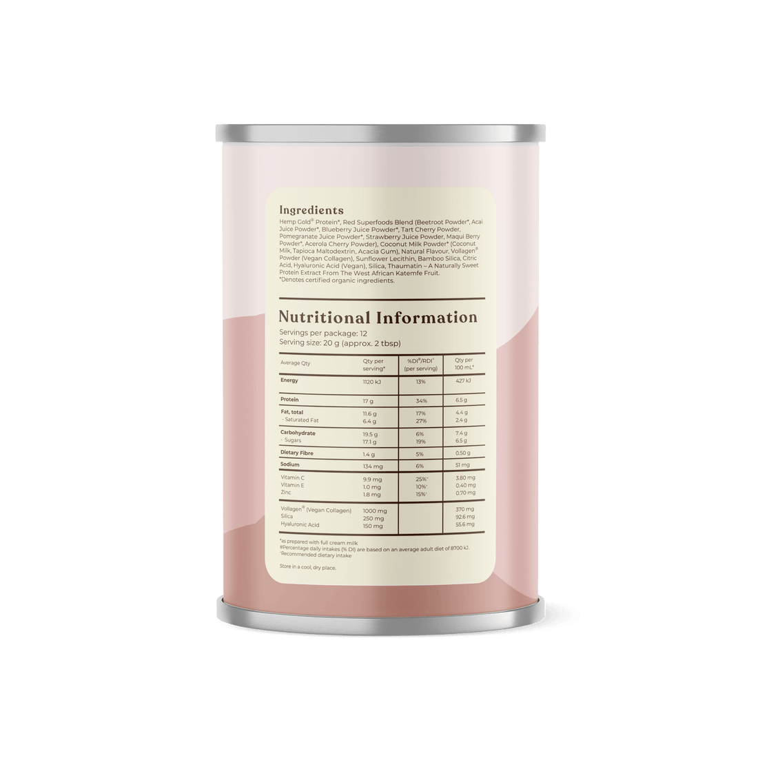 Plant-Based Collagen Pack - 2 x 240g Canisters - Hemp Foods Australia