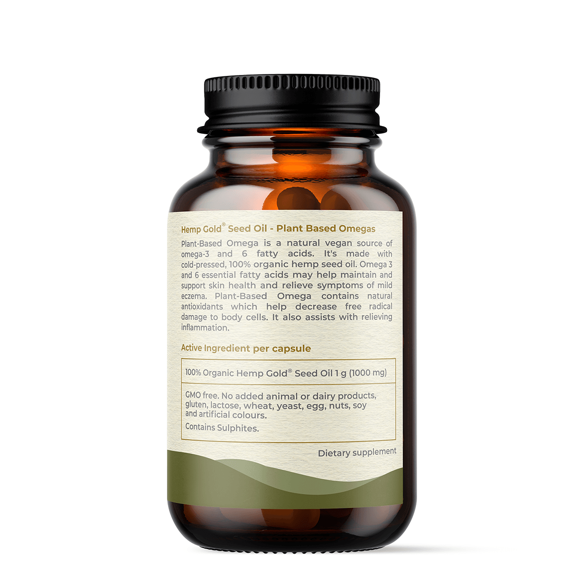 Plant-Based Omega Hemp Seed Oil Capsules - 60Caps - Hemp Foods Australia