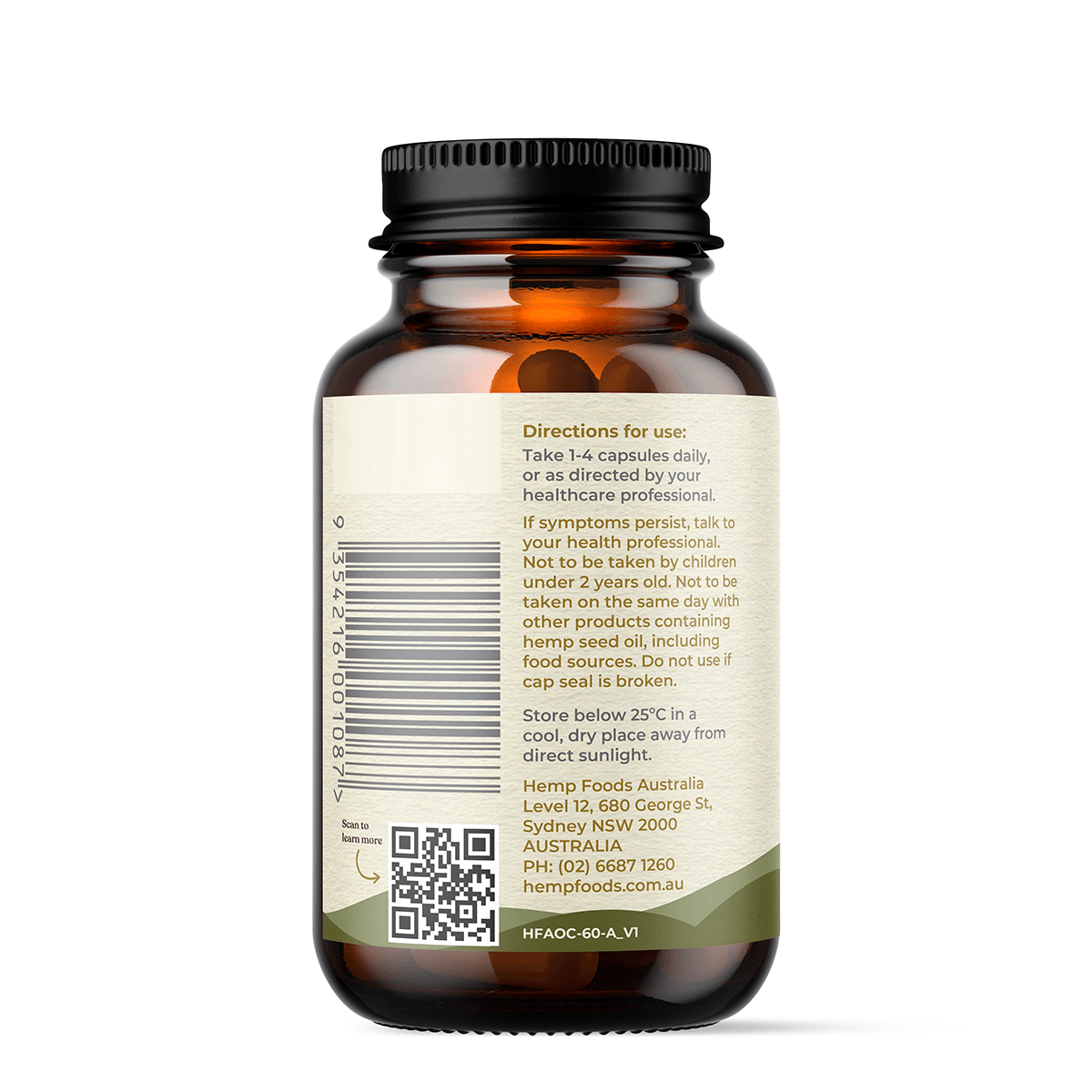 Plant-Based Omega Hemp Seed Oil Capsules - 60Caps - Hemp Foods Australia