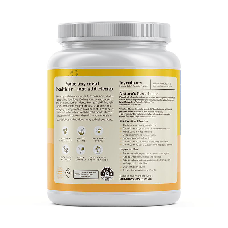 Organic Hemp Gold Protein Powder - 2 x 1.5kg Tub - Hemp Foods Australia