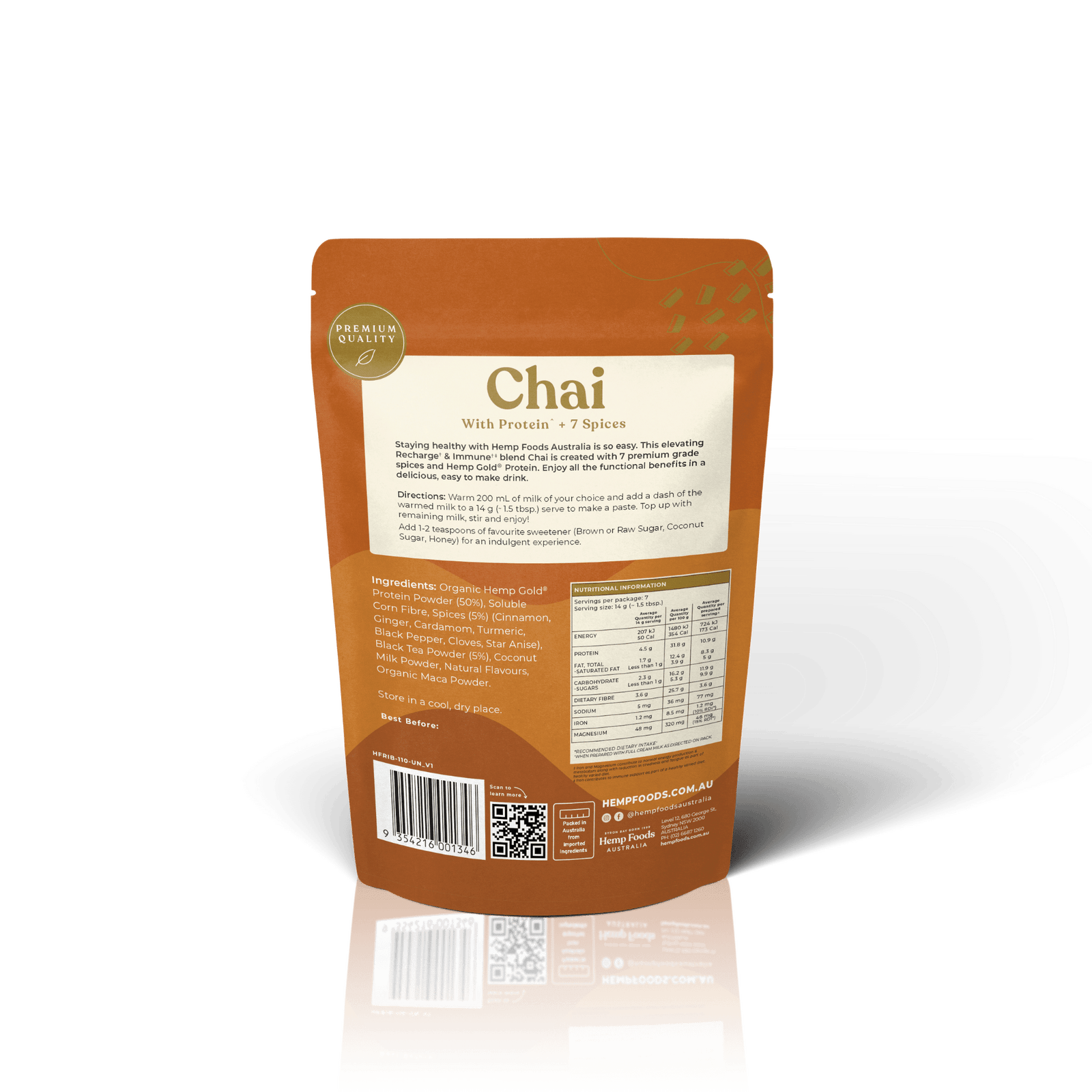 Chai Recharge &amp; Immunity Blend - 100g - Hemp Foods Australia