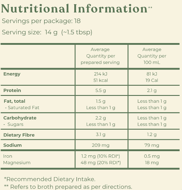 Vegetable Broth - 252g - Hemp Foods Australia