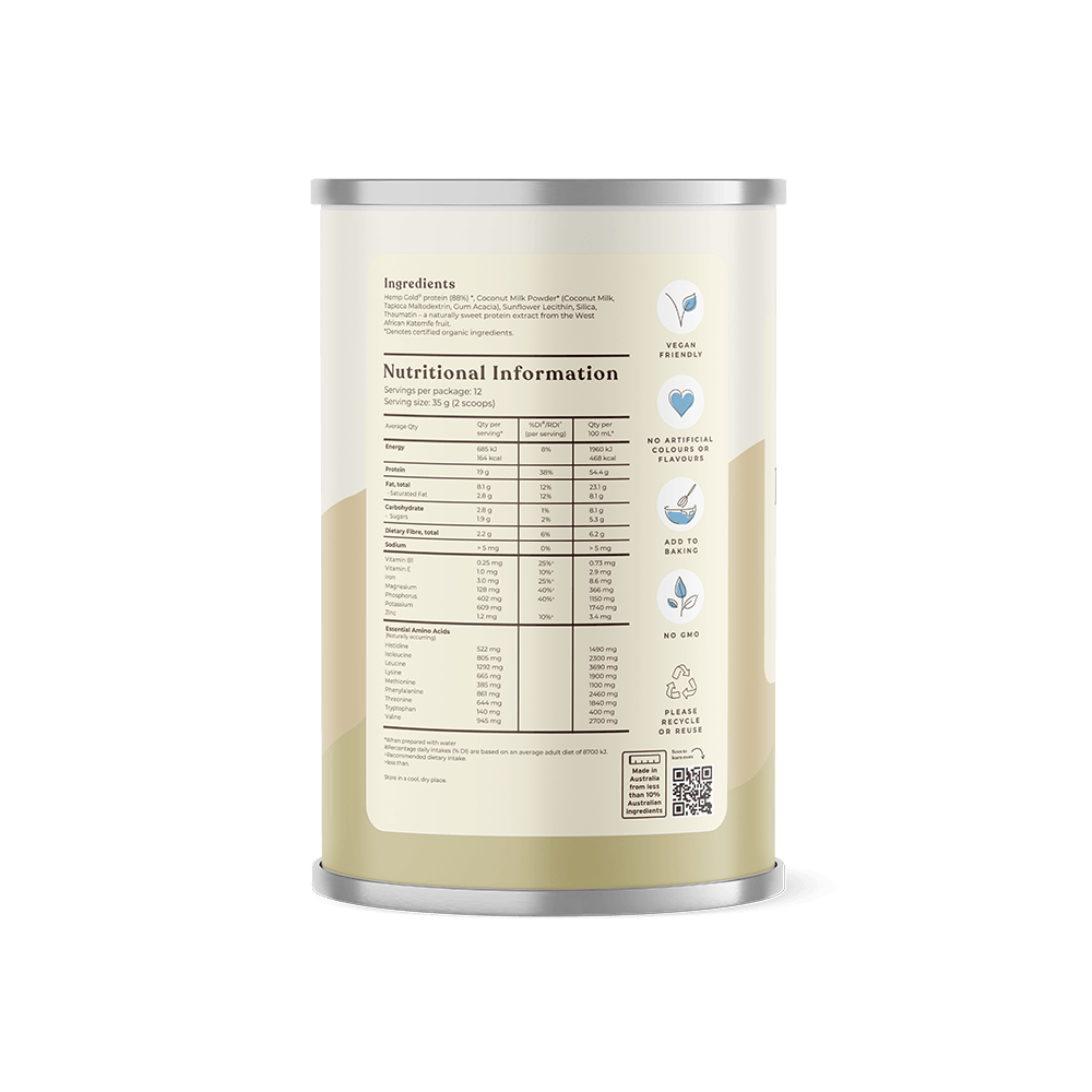 Organic Hemp Protein Natural - 420g - Hemp Foods Australia