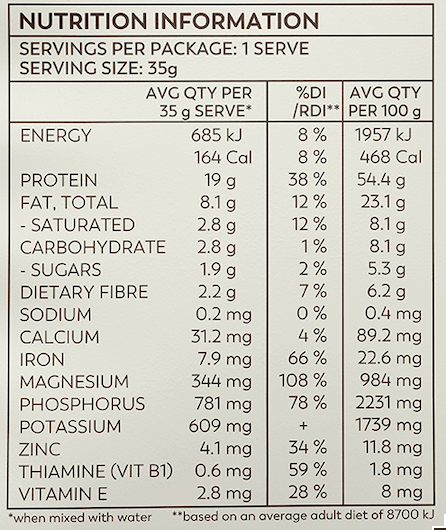 Organic Hemp Protein Natural - 7 x 35g Sachet - Hemp Foods Australia