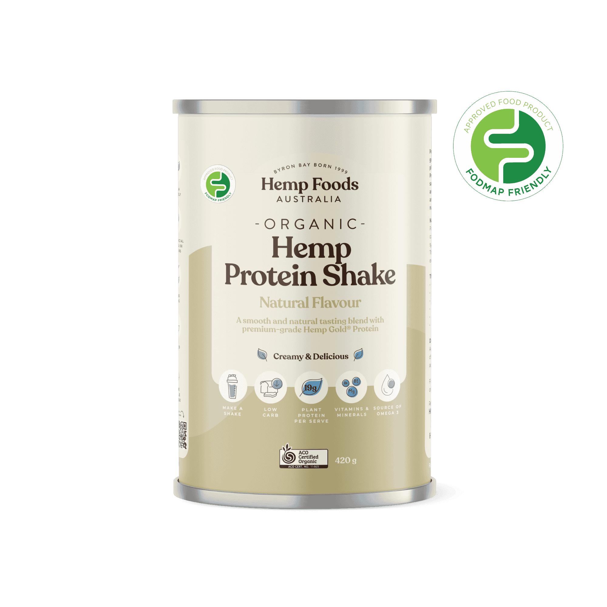 Organic Hemp Protein Natural - 420g - Hemp Foods Australia
