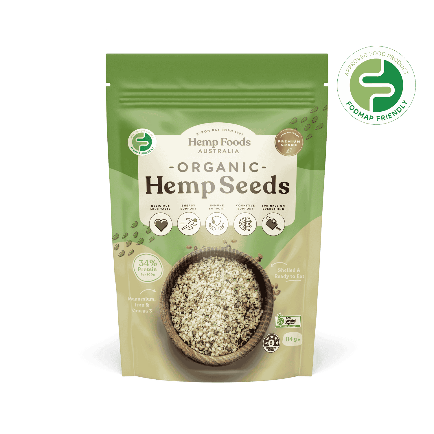 Organic Hulled Hemp Seeds - 114g - Hemp Foods Australia