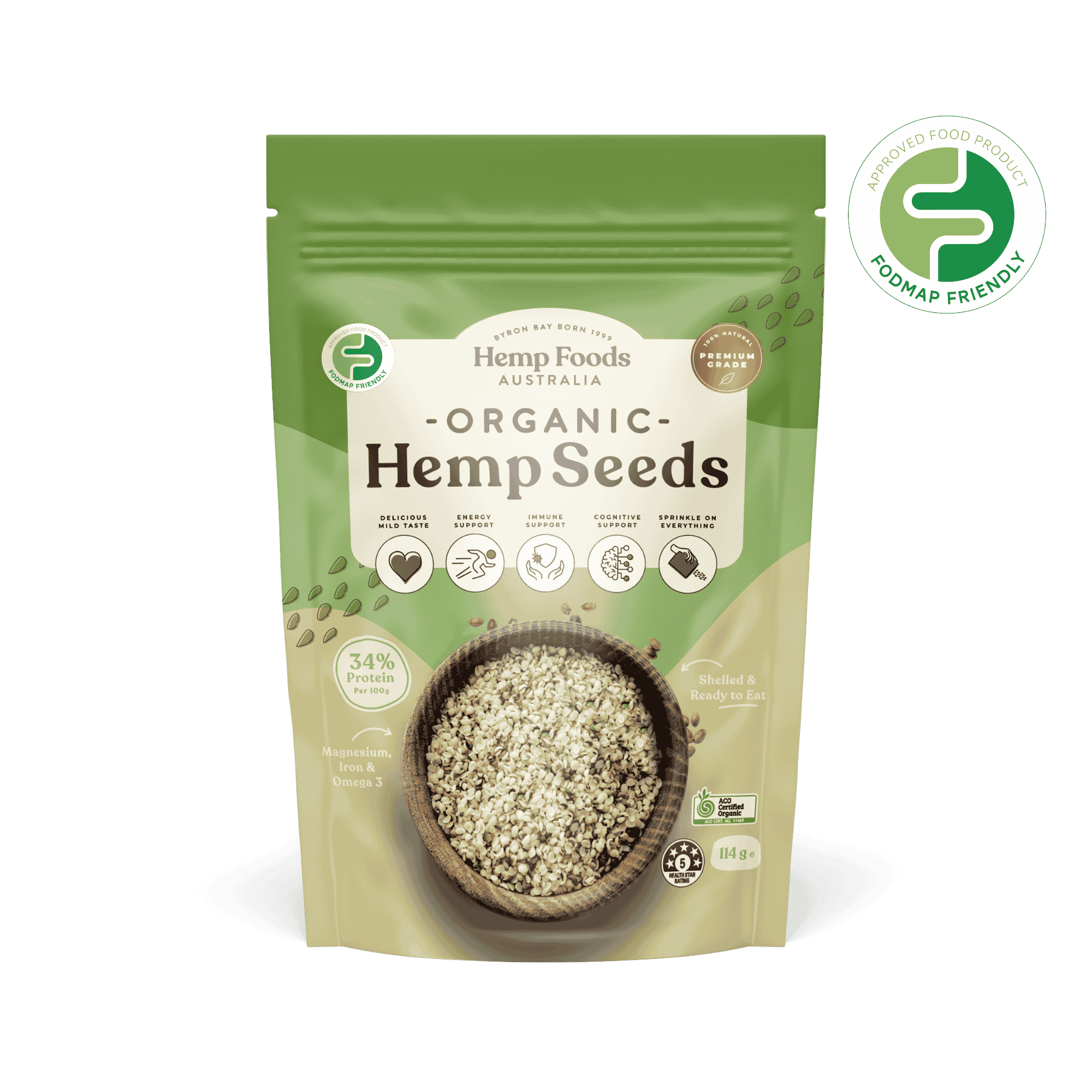 Organic Hulled Hemp Seeds - 114g - Hemp Foods Australia