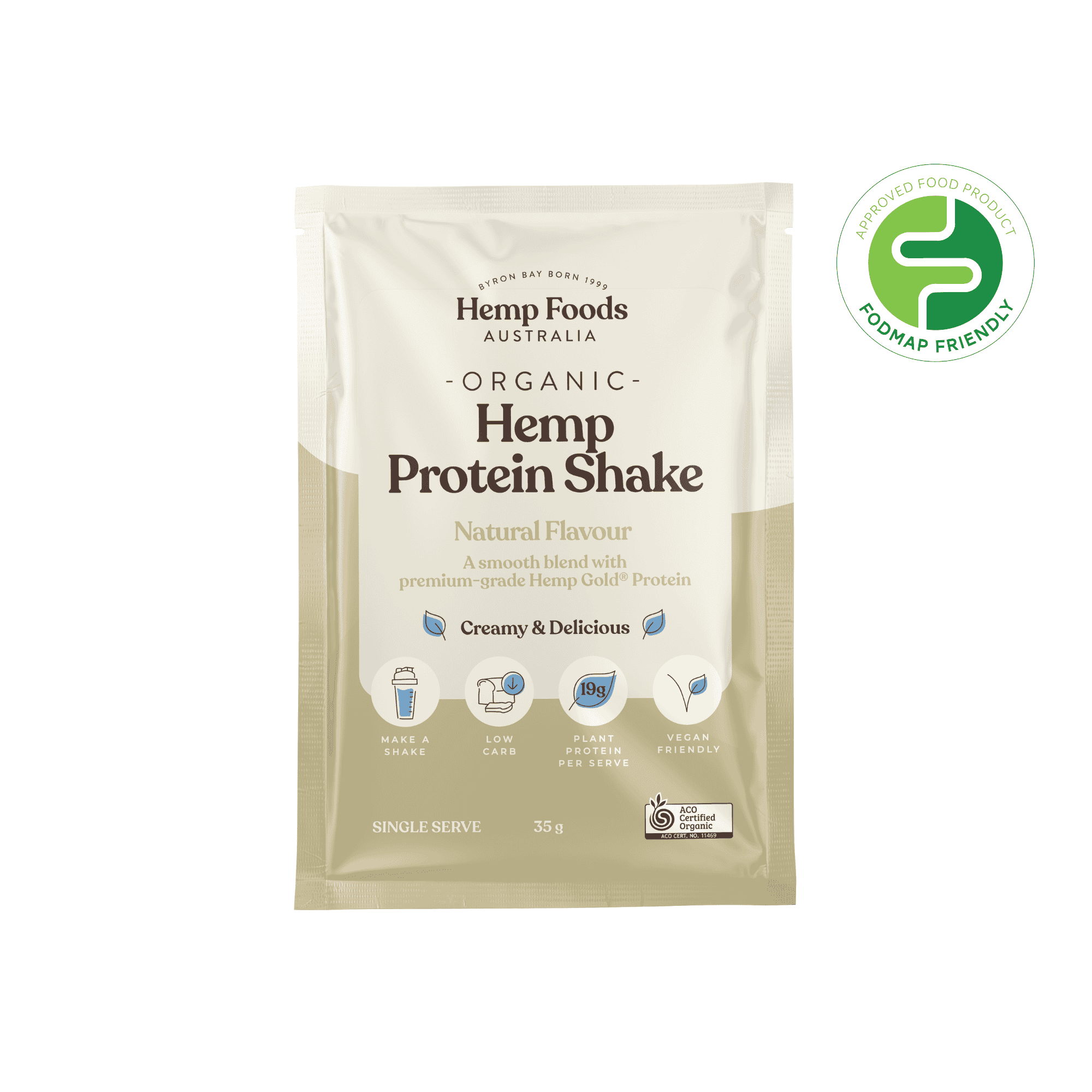 Organic Hemp Protein Natural - 7 x 35g Sachet - Hemp Foods Australia