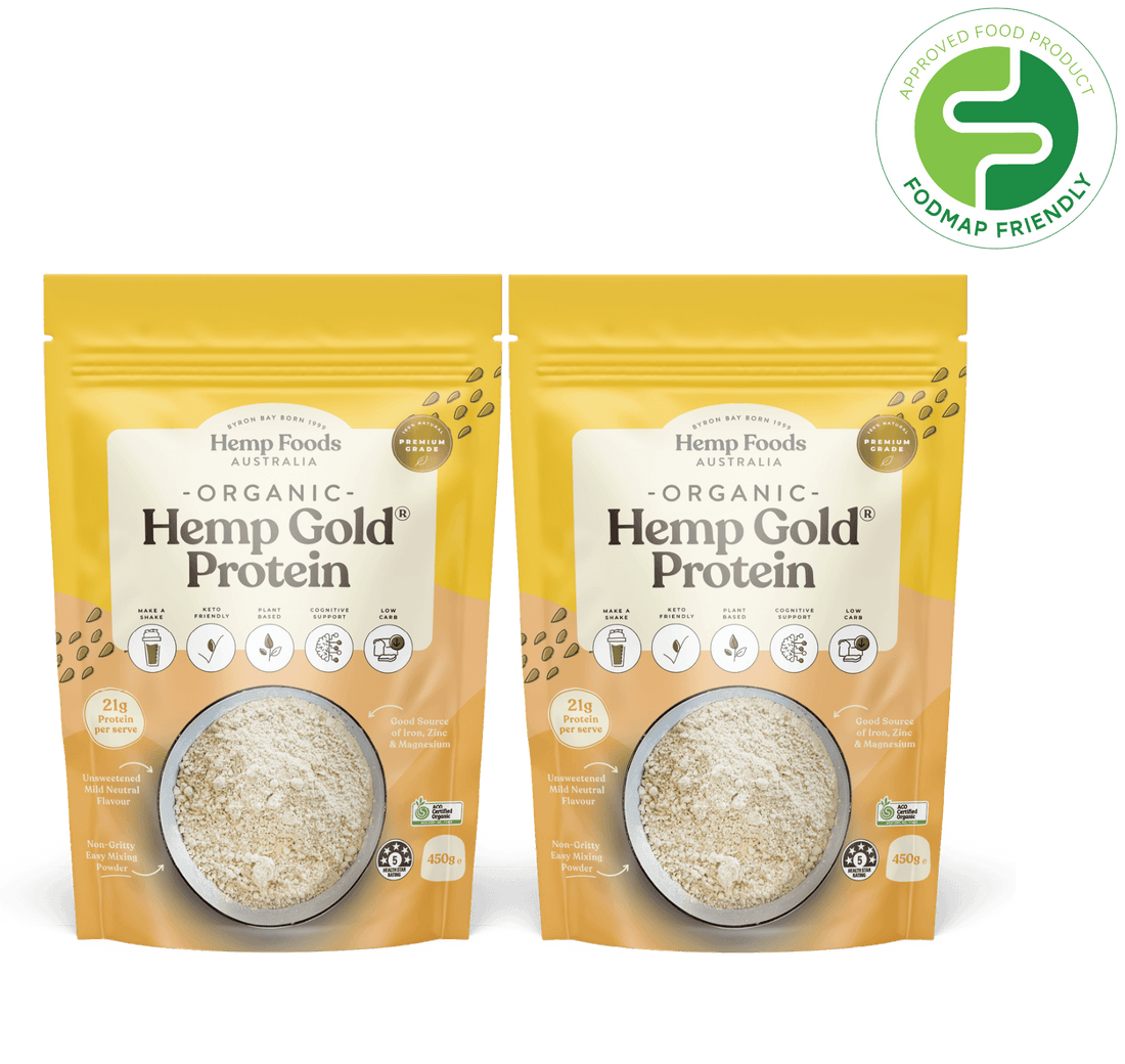Organic Hemp Gold Protein Powder 450g Twin Pack - 2 x 450g Pouches - Hemp Foods Australia